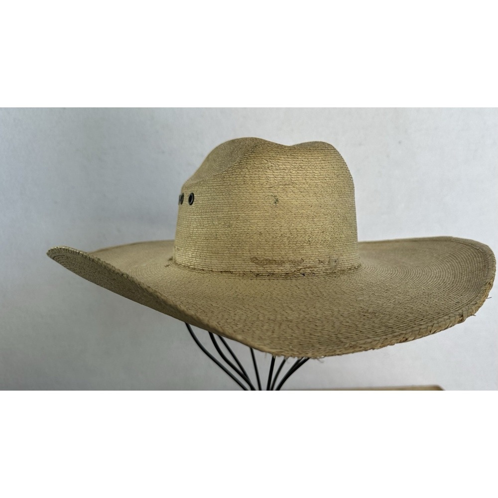 Atwood Straw Cowboy Western Hat VTG Size 6 3/4  Long Oval Rodeo